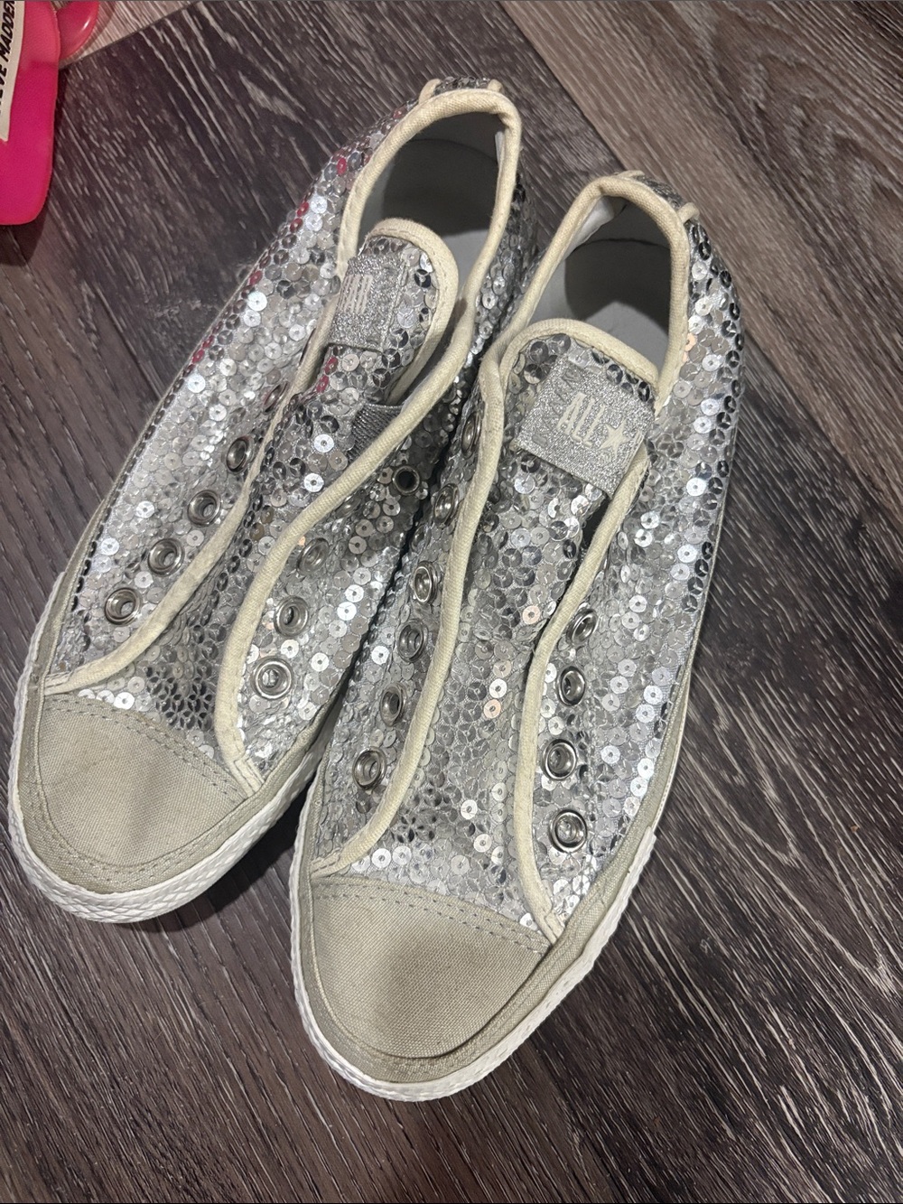 Sequin Slip-On Women's Sneakers in Silver
